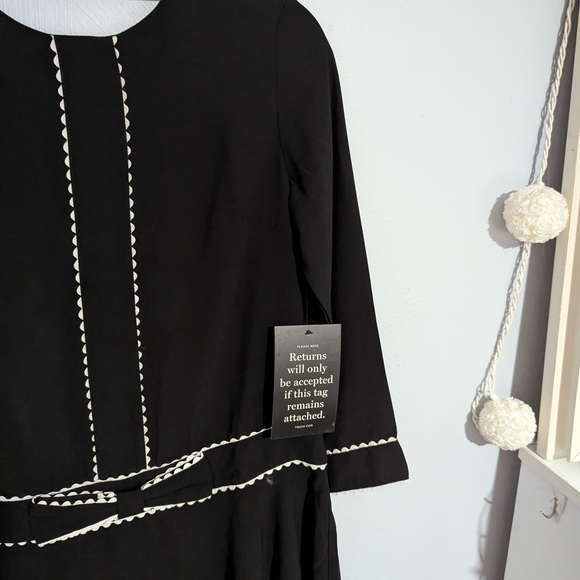 Tuckernuck Black Pleated Fit and Flare Long Sleeve Dress - Picture 2 of 5